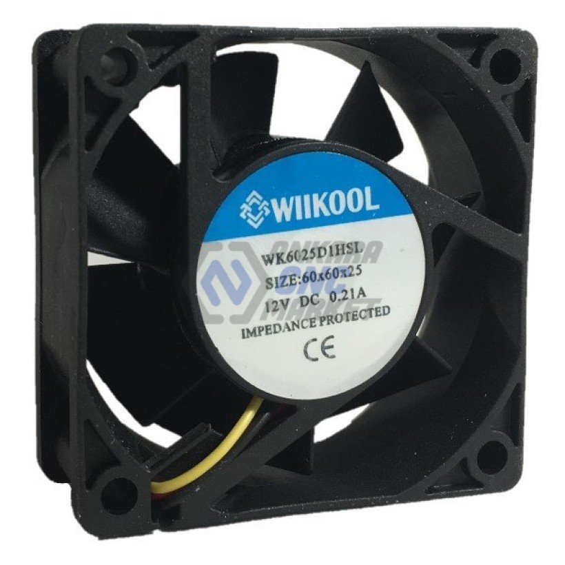 60X60X25MM 12V DC 0,21A KARE FAN 60X60X25MM 12V DC 0,21A KARE FAN