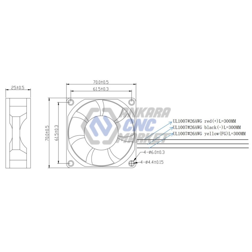 70X70X25MM-24VDC-0.25A 70X70X25MM-24VDC-0.25A